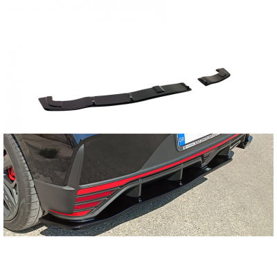 Faldón de paragolpes trasero apto para Hyundai i20 III N (1.6 T-GDi) 2020- (ABS Negro Brillo) AUTOSTYLE