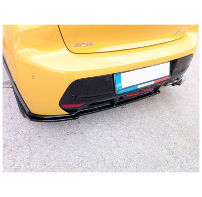 Faldón de parachoques trasero (Difusor) V.2 apto para Peugeot 208 II 2019- (ABS negro brillante)