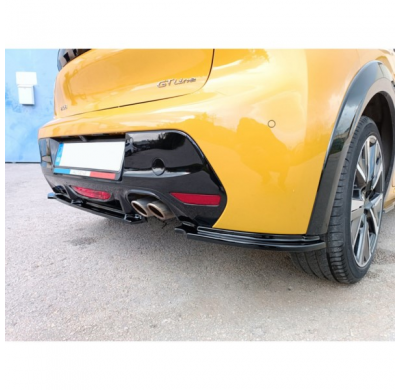 Faldón de parachoques trasero (Difusor) V.2 apto para Peugeot 208 II 2019- (ABS negro brillante)