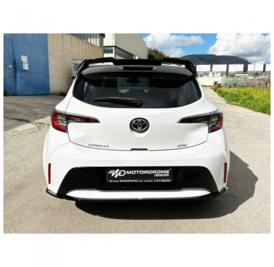 Faldón de parachoques trasero (Difusor) apto para Toyota Corolla Hatchback (E21) 2019- (ABS negro brillante)
