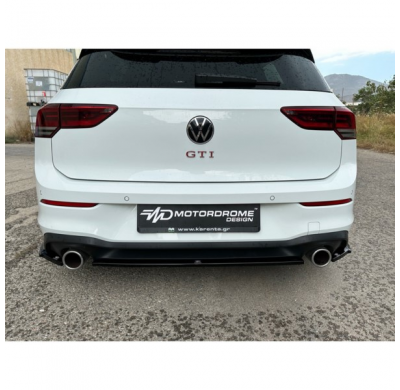 Faldones de paragolpes trasero (Esquinas) aptos para Volkswagen Golf VIII (CD1) GTI 2020- (ABS Negro brillo)