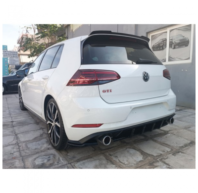 Faldón de parachoques trasero (Difusor) apto para Volkswagen Golf 7.5 GTI 2017-2020 (ABS negro brillante)