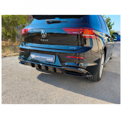 Faldón de parachoques trasero Motordrome (difusor) compatible con Volkswagen Golf VIII 2020- incl. Facelift (ABS)