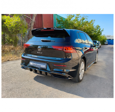 Faldón de parachoques trasero Motordrome (difusor) compatible con Volkswagen Golf VIII 2020- incl. Facelift (ABS)