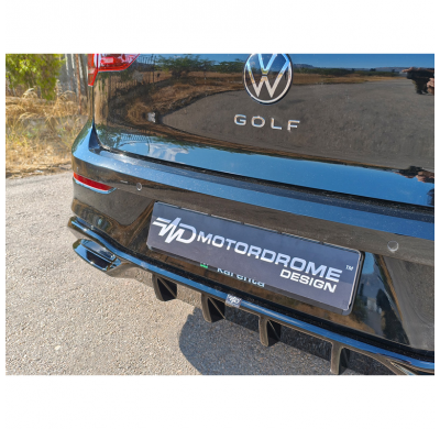 Faldón de parachoques trasero Motordrome (difusor) compatible con Volkswagen Golf VIII 2020- incl. Facelift (ABS)