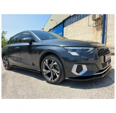 Set faldones laterales apto para Audi A3 (8Y) 2020- (ABS negro brillante)