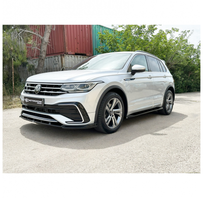 Faldones laterales Motordrome compatibles con Volkswagen Tiguan II (AD1) R / R-Line Facelift 2020-2024 (ABS negro brillante)