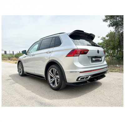Faldones laterales Motordrome compatibles con Volkswagen Tiguan II (AD1) R / R-Line Facelift 2020-2024 (ABS negro brillante)