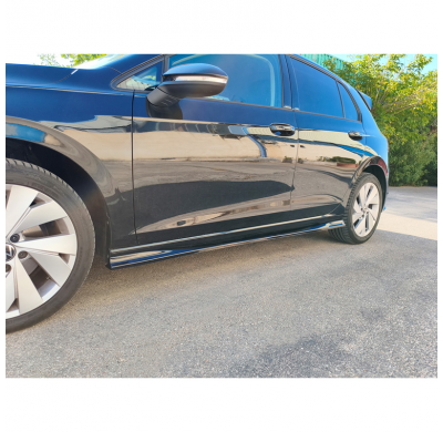 Juego de faldones laterales Motordrome compatibles con Volkswagen Golf 8 Hatchback 2020- incl. Facelift (ABS negro brillante)