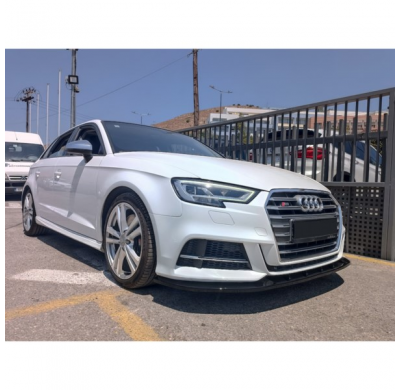 Spoiler delantero adecuado para Audi A3 (8V) S-Line/S3 Hatchback/Sportback 2016-2020 Facelift (ABS negro brillante)
