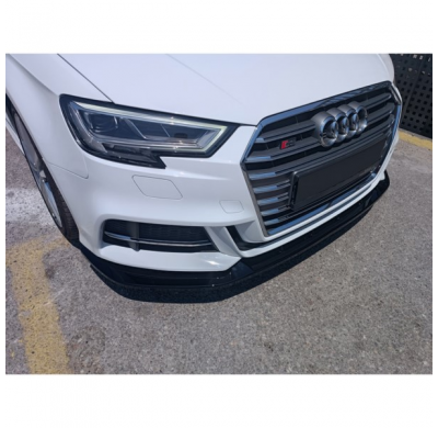 Spoiler delantero adecuado para Audi A3 (8V) S-Line/S3 Hatchback/Sportback 2016-2020 Facelift (ABS negro brillante)