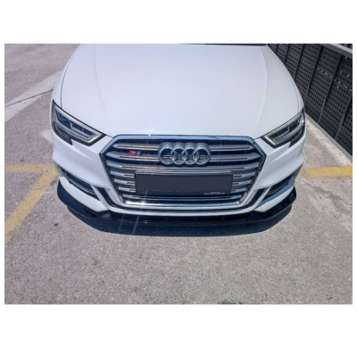Spoiler delantero adecuado para Audi A3 (8V) S-Line/S3 Hatchback/Sportback 2016-2020 Facelift (ABS negro brillante)