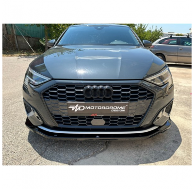 Spoiler delantero apto para Audi A3 (8Y) Hatchback/Sportback 2020- (ABS negro brillante)