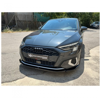 Spoiler delantero apto para Audi A3 (8Y) Hatchback/Sportback 2020- (ABS negro brillante)