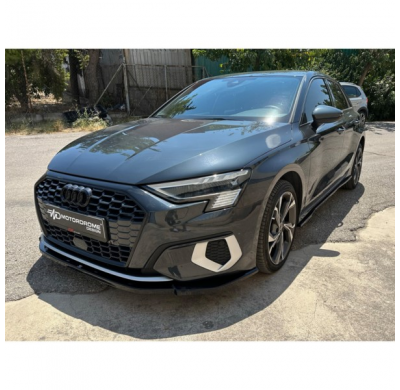 Spoiler delantero apto para Audi A3 (8Y) Hatchback/Sportback 2020- (ABS negro brillante)