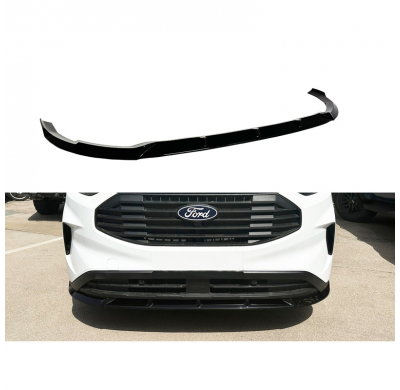 Spoiler delantero V.2 apto para Ford Transit Custom (V710) 2023- (ABS negro brillante)