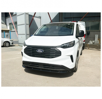 Spoiler delantero V.2 apto para Ford Transit Custom (V710) 2023- (ABS negro brillante)