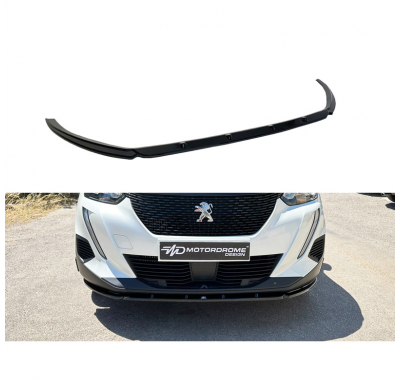 Spoiler delantero apto para Peugeot 2008 II 2019- (ABS negro brillante)