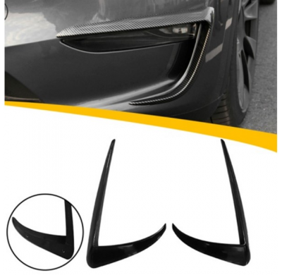 Cubiertas/Marcos De Faros Antiniebla Adecuados Para Tesla Model 3 2017- 'Aero' (Abs Negro Brillante)