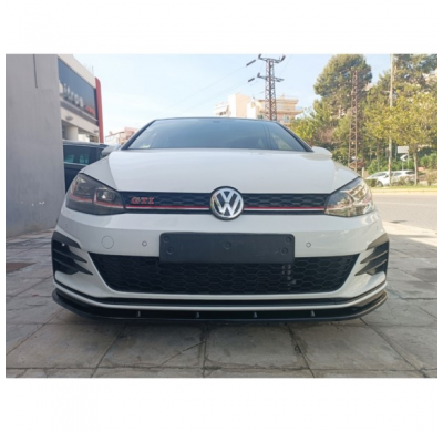 Spoiler delantero apto para Volkswagen Golf 7.5 GTI 2017-2020 (ABS negro brillante)
