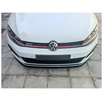 Spoiler delantero apto para Volkswagen Golf 7.5 GTI 2017-2020 (ABS negro brillante)