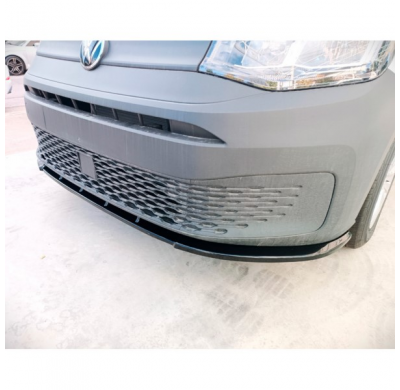 Spoiler delantero apto para Volkswagen Caddy V Furgón/MPV 2021- (ABS Negro Brillo)