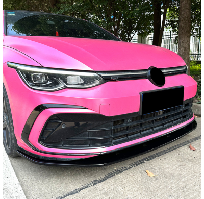 Faldón de alerón delantero para Volkswagen Golf VIII GTi/GTD/R/R-Line 2020- (ABS negro brillante)