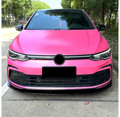 Faldón de alerón delantero para Volkswagen Golf VIII GTi/GTD/R/R-Line 2020- (ABS negro brillante)