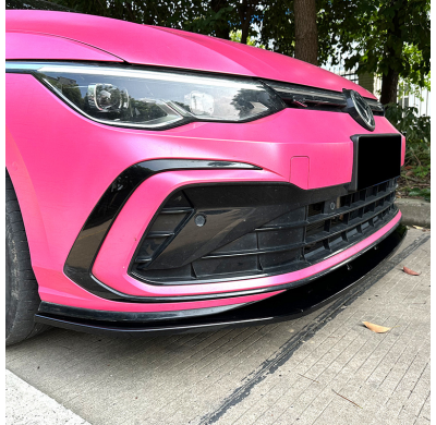 Faldón de alerón delantero para Volkswagen Golf VIII GTi/GTD/R/R-Line 2020- (ABS negro brillante)