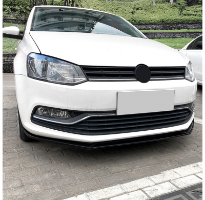 Faldón de alerón delantero para Volkswagen Polo 6R/6C 2009-2017 (excepto GTi/GT/WRC) (ABS negro brillante)