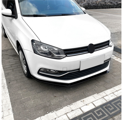 Faldón de alerón delantero para Volkswagen Polo 6R/6C 2009-2017 (excepto GTi/GT/WRC) (ABS negro brillante)