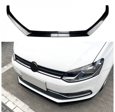 Faldón de alerón delantero para Volkswagen Polo 6R/6C 2009-2017 (excepto GTi/GT/WRC) (ABS negro brillante)