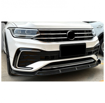 Faldón de alerón delantero para Volkswagen Tiguan II R-Line Facelift 2020-2024 (ABS negro brillante)