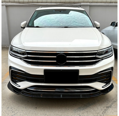 Faldón de alerón delantero para Volkswagen Tiguan II R-Line Facelift 2020-2024 (ABS negro brillante)