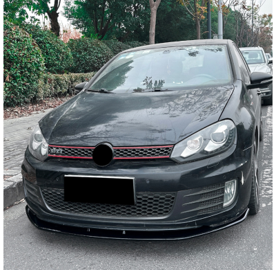 Faldón de alerón delantero para Volkswagen Golf VI GTi 2008-2012 (ABS negro brillante)