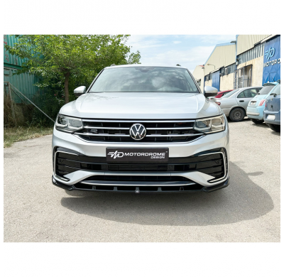 Alerón delantero Motordrome compatible con Volkswagen Tiguan II (AD1) R / R-Line Facelift 2020-2024 (ABS negro brillante)