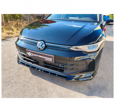 Spoiler delantero Motordrome compatible con Volkswagen Golf 8 Facelift 2024- incl. Variant (ABS Negro Brillante)