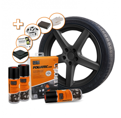 Kit De Pintura En Aerosol Foliatec Universal 2c - Negro Mate 3x400ml