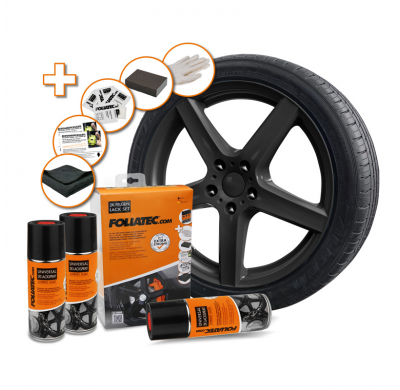 Kit De Pintura En Aerosol Foliatec Universal 2c - Negro Brillante 3x400ml