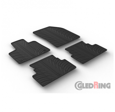 Juego Alfombras De Goma Opel Grandland X 10/2017- (T Profile 4-Piezas + Clips De Montaje)