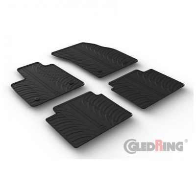 Alfombrillas De Goma Especificas Ford Focus Iv Hb 5-Doors 2018- (T Profile 4-Pieces + Mounting Clips)