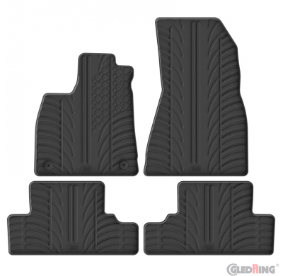 Juego de alfombrillas de goma Gledring para Renault 5 E-Tech (2024) (perfil en T, 4 piezas + clips de montaje)
