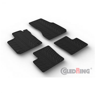 Juego De Alfombrillas De Goma Para Renault Twingo E-Tech 2020- (Perfil En T 4 Piezas + Clips De Montaje)