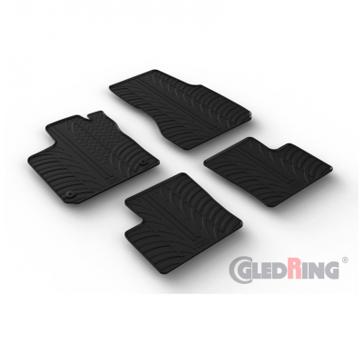 Juego De Alfombrillas De Goma Para Renault Twingo E-Tech 2020- (Perfil En T 4 Piezas + Clips De Montaje)