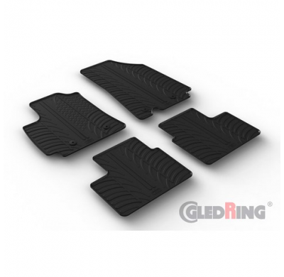 Juego De Alfombrillas De Goma Para Coche Apto Para Renault Arkana 2020- (Perfil T 4 Piezas + Clips De Montaje)