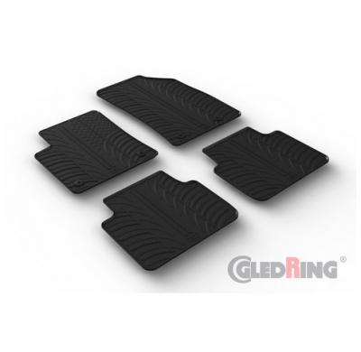 Juego De Alfombrillas De Goma Para Coche Apto Para Opel Crossland X Facelift 2/2021- (Perfil T 4 Piezas + Clips De Montaje)