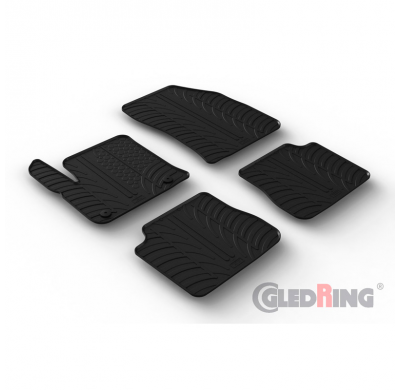 Juego De Alfombrillas Goma Valido Para Peugeot E-2008 Ii 2020- (Perfil T 4 Piezas + Clips De Montaje)