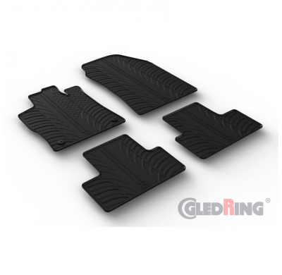 Juego De Alfombrillas De Goma Para Peugeot 308 Iii Hb 5 Puertas 2021- (Perfil T 4 Piezas + Clips De Montaje)