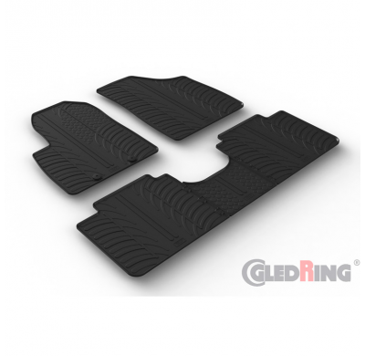 Juego de alfombrillas de goma para Forthing T5 Evo 2021- (perfil T 5 piezas + clips de montaje)