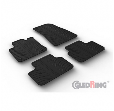 Juego De Alfombras De Goma Para Volvo C40 Recharge 2021- (Perfil En T 4 Piezas + Clips De Montaje)